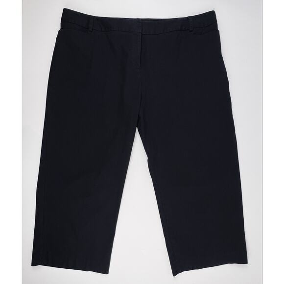 Relativity Pants - Relativity Cropped Pants Womens 20W Black Cotton Chino Stretch